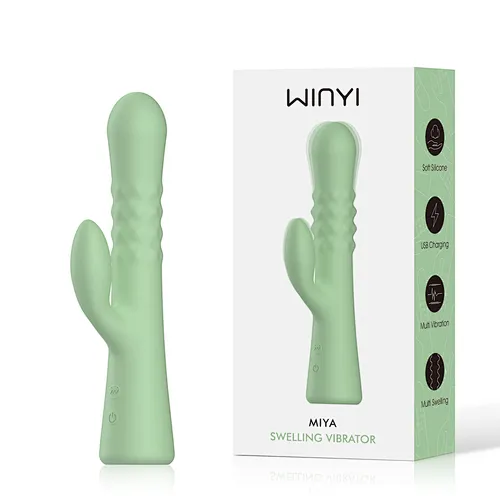 WINYI Supplier WHolesale OEM ODM 2023 New thrusting rabbit Vibrator sex toy wholesale G spot clitoal stimulating Expandable vibrator for women-thrusting rabbit vibrator-Swelling Rabbit Vibrator